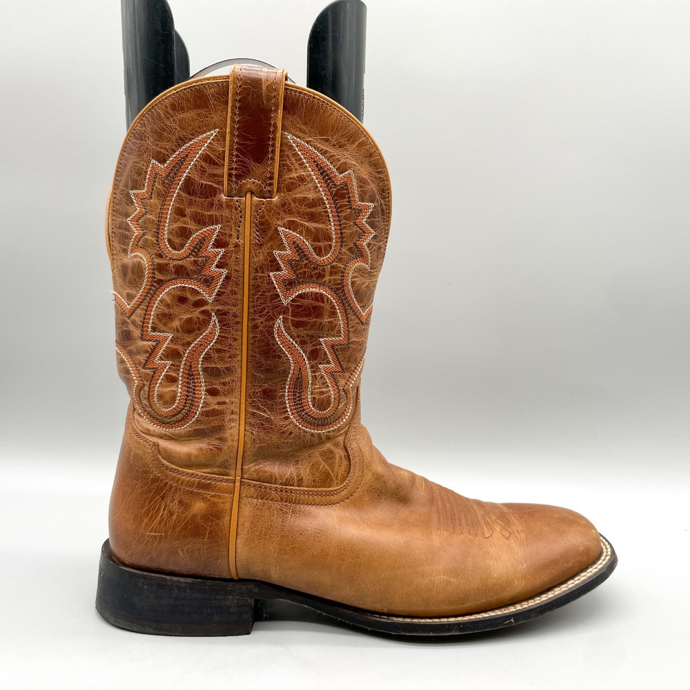 Cody James Mens 11 D Western Cowboy Boots Tan Leather Square Toe Rodeo Rustic